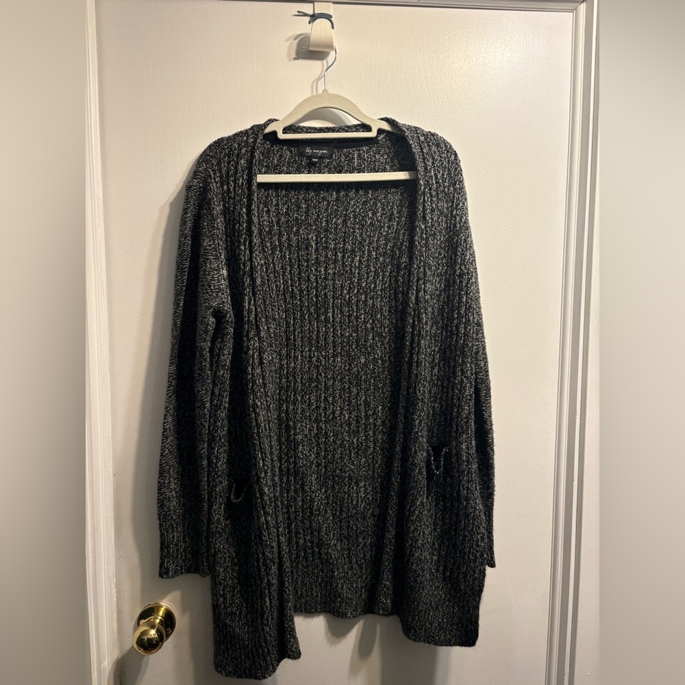 Lily Morgan - Black and Gray Knit Cardigan